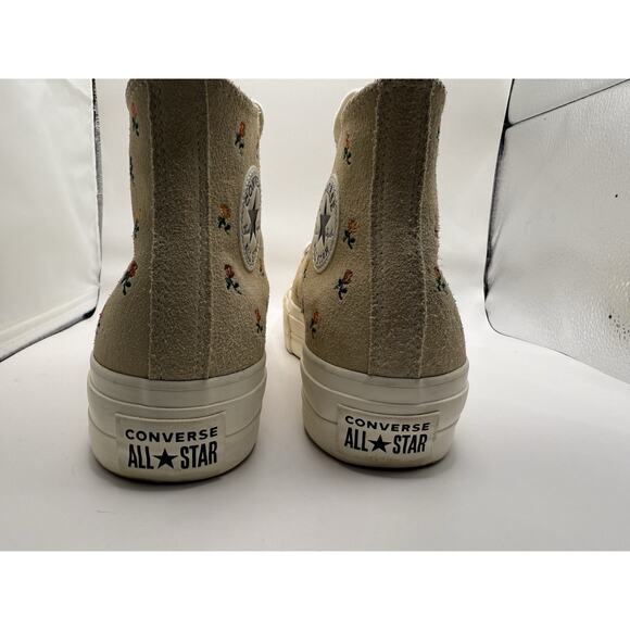 Converse All Star Lift Platform High Embroidered Roses Size 8.5 Shoes Hi Top - Picture 7 of 14